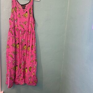 Nooworks Pink Dress with Banana Print